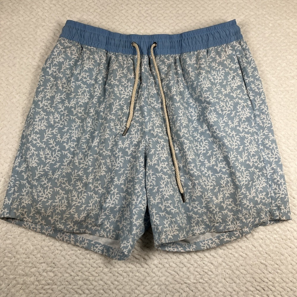 Fair Harbor Men's Swim Trunks 2X Blue Loom Brief Lined‎ Pockets Sustainable